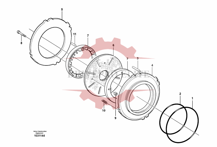 Multi-disc brake, rear
