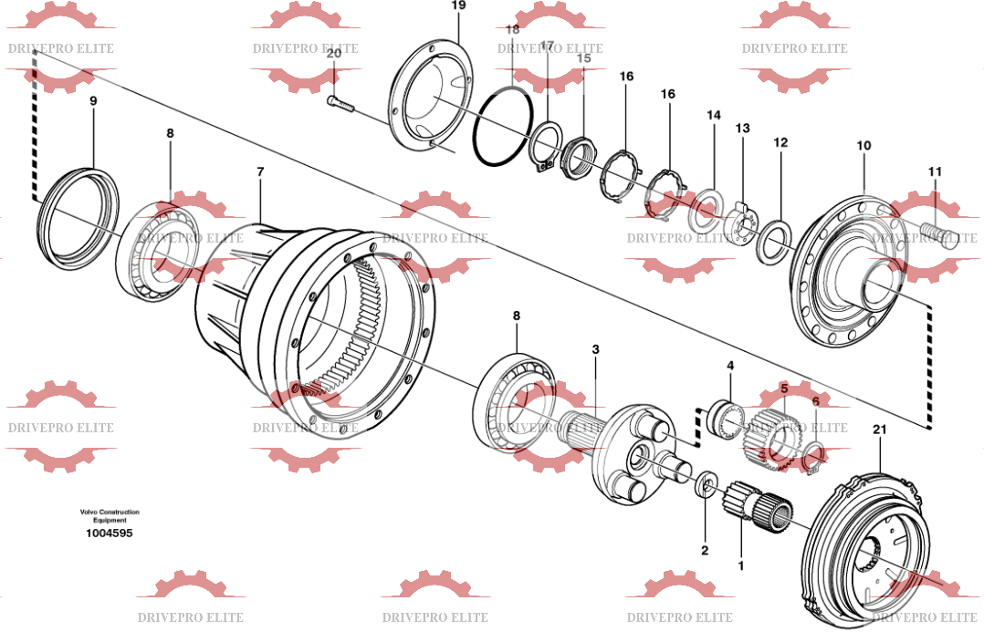 Front planetary Axle