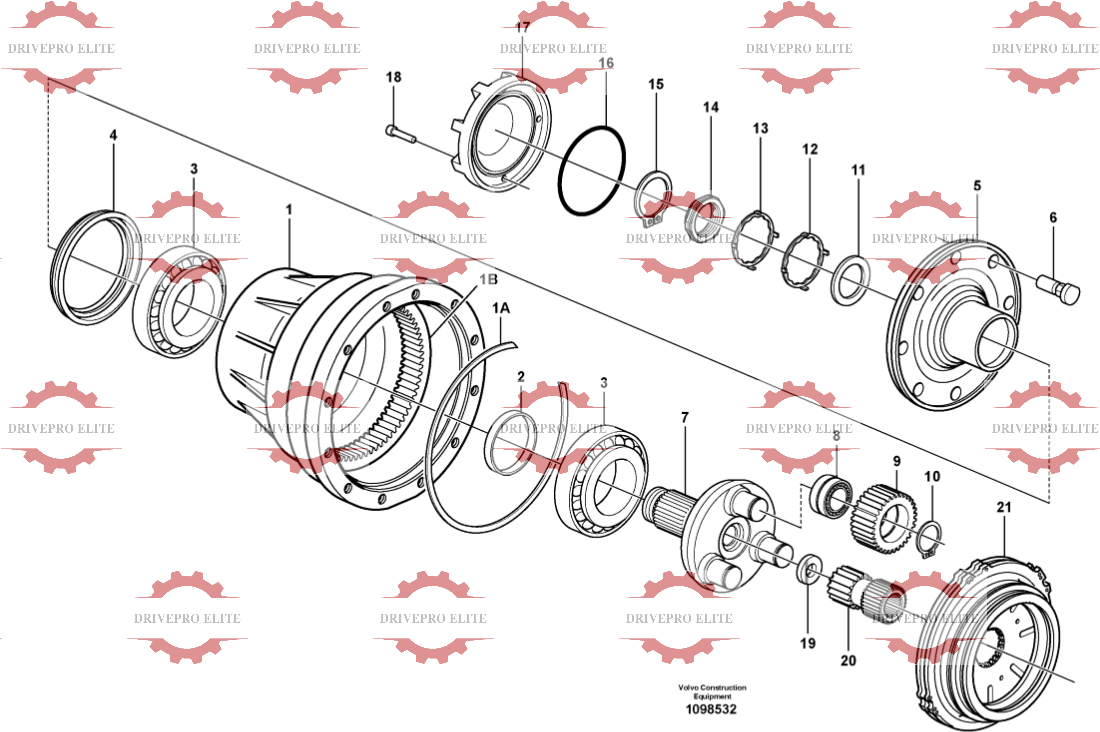 Front planetary Axle