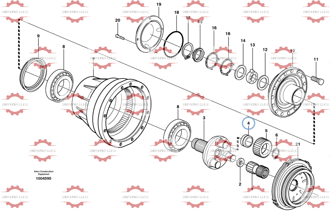 Front planetary Axle