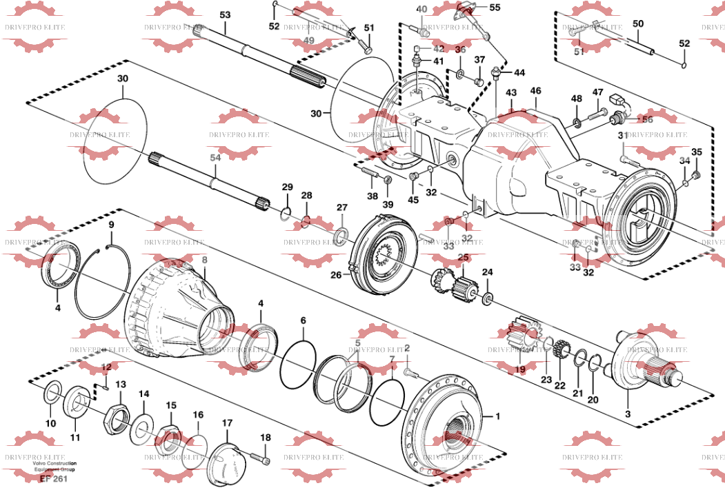 Front planetary axle