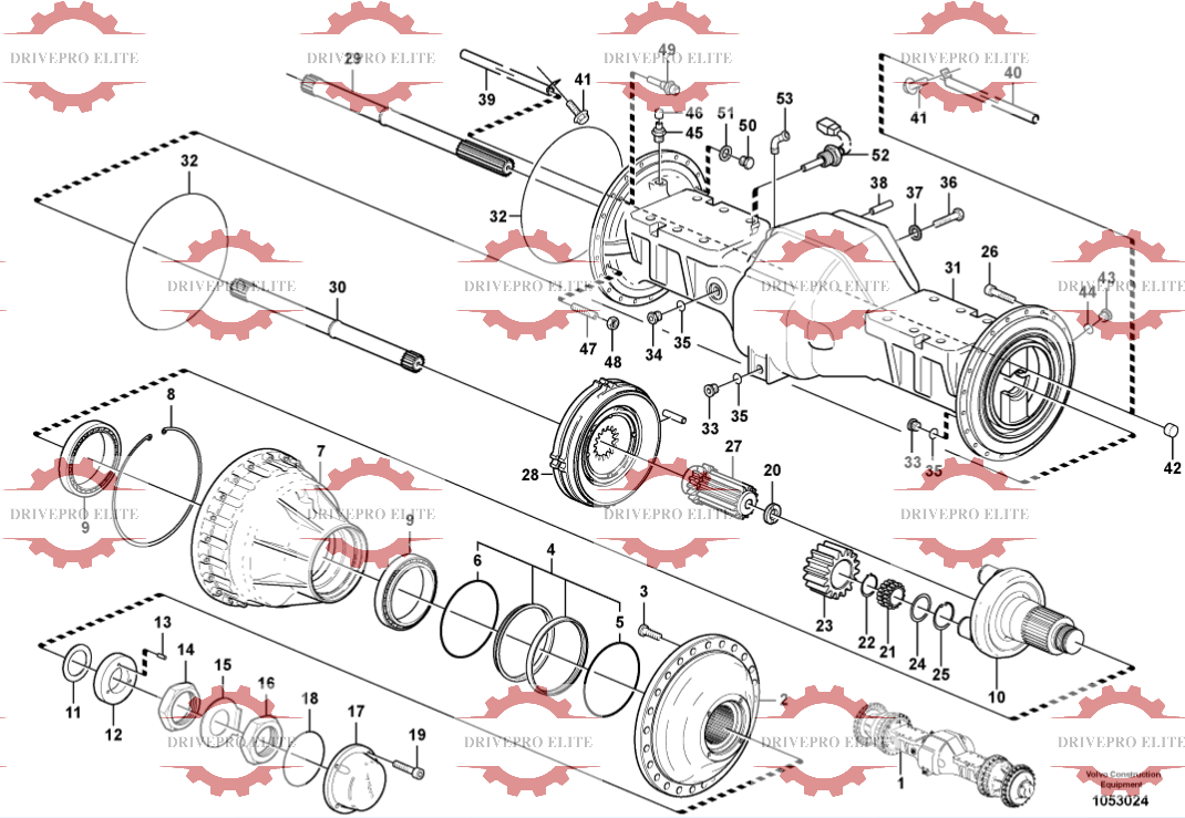 Front planetary axle