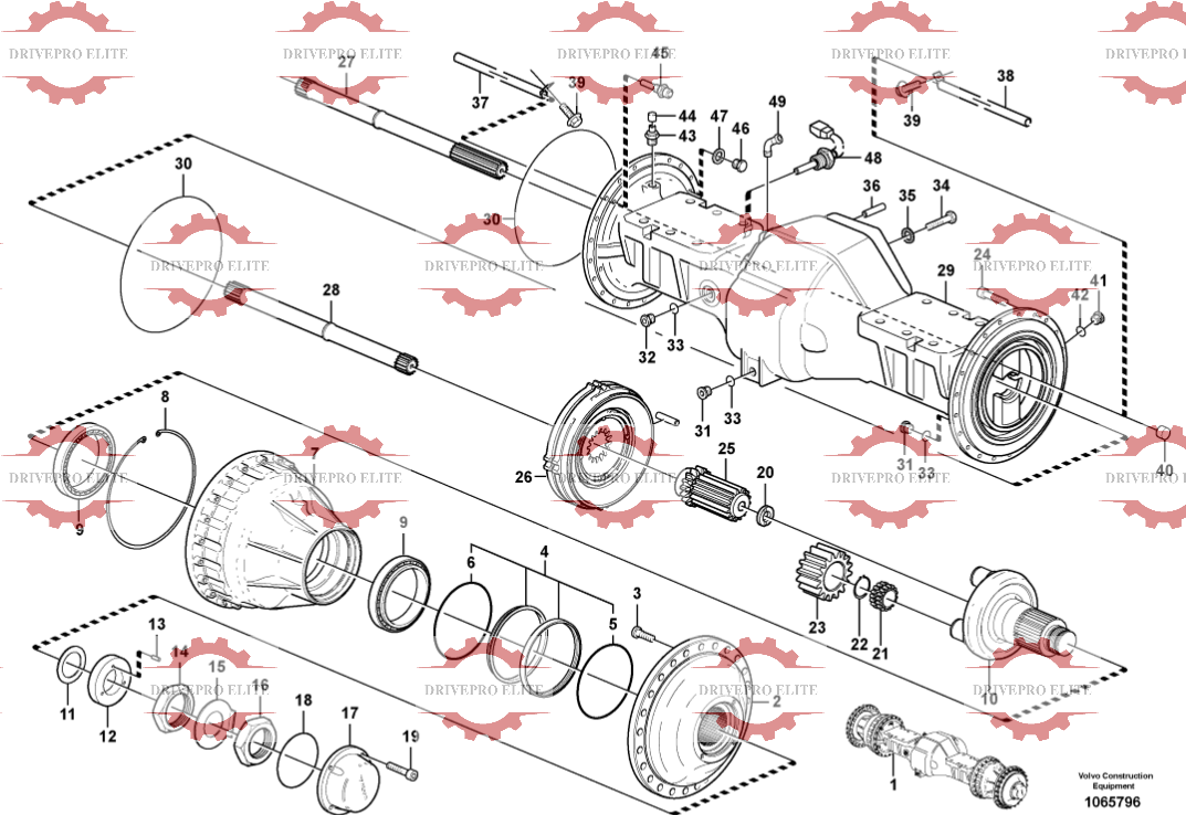Front planetary axle