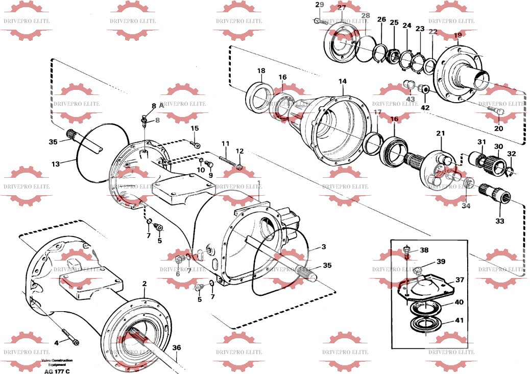 Front planetary axle