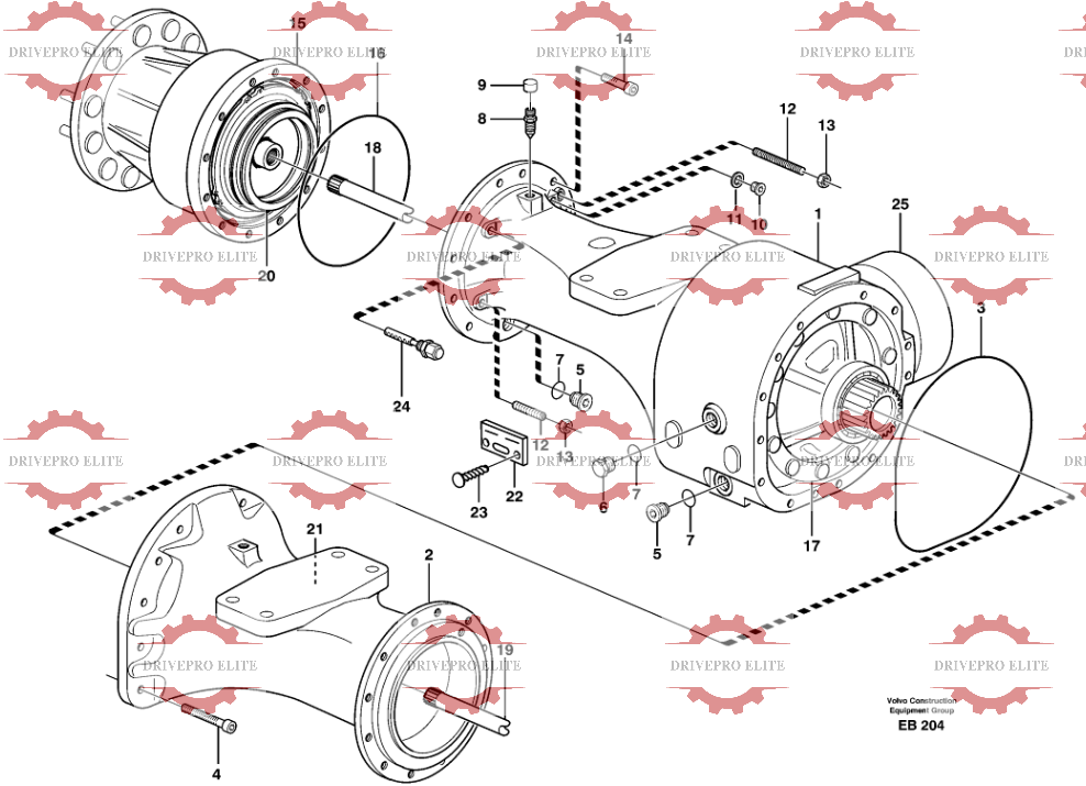 Front planetary axle