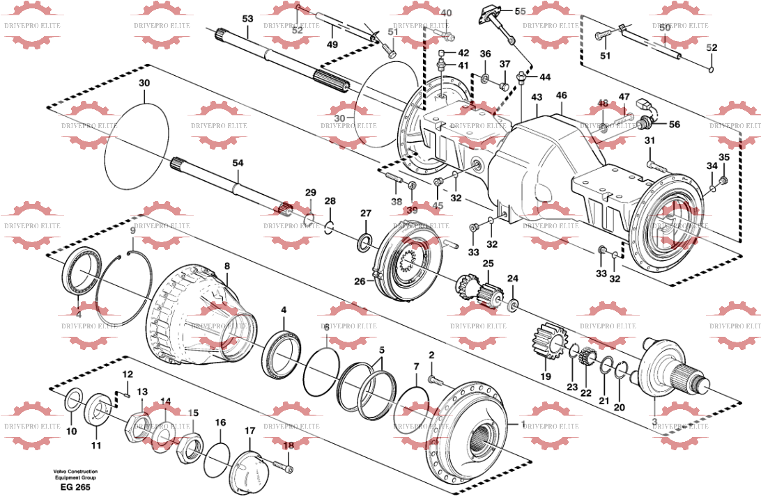 Front planetary axle