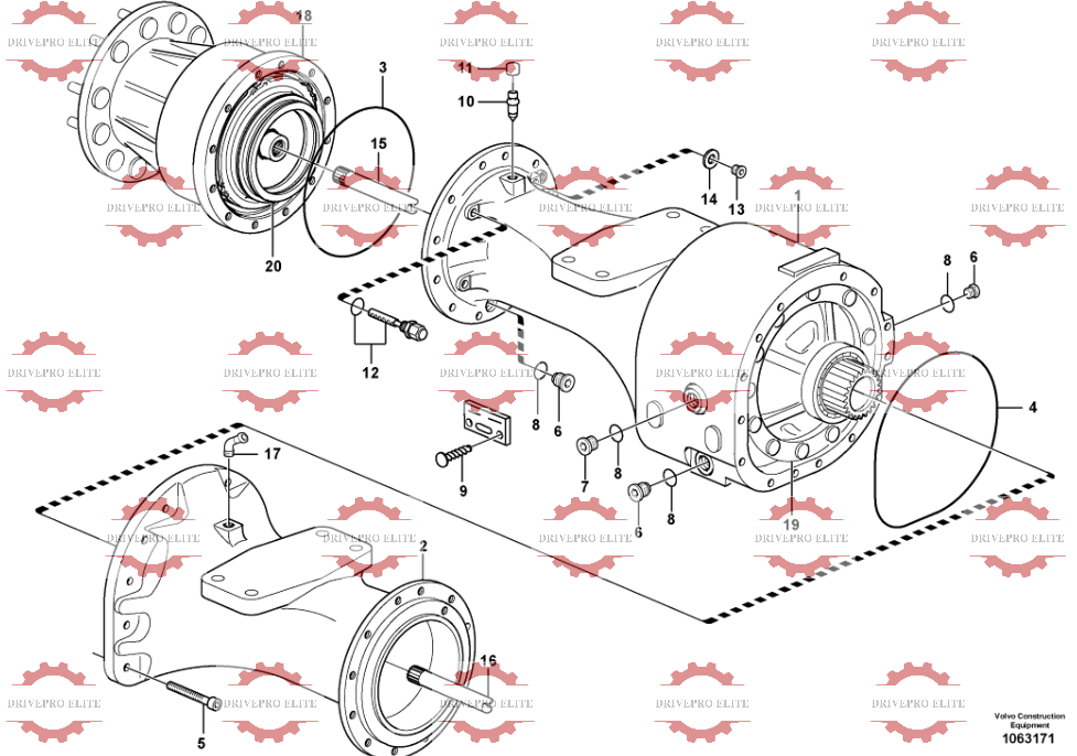 Front planetary axle