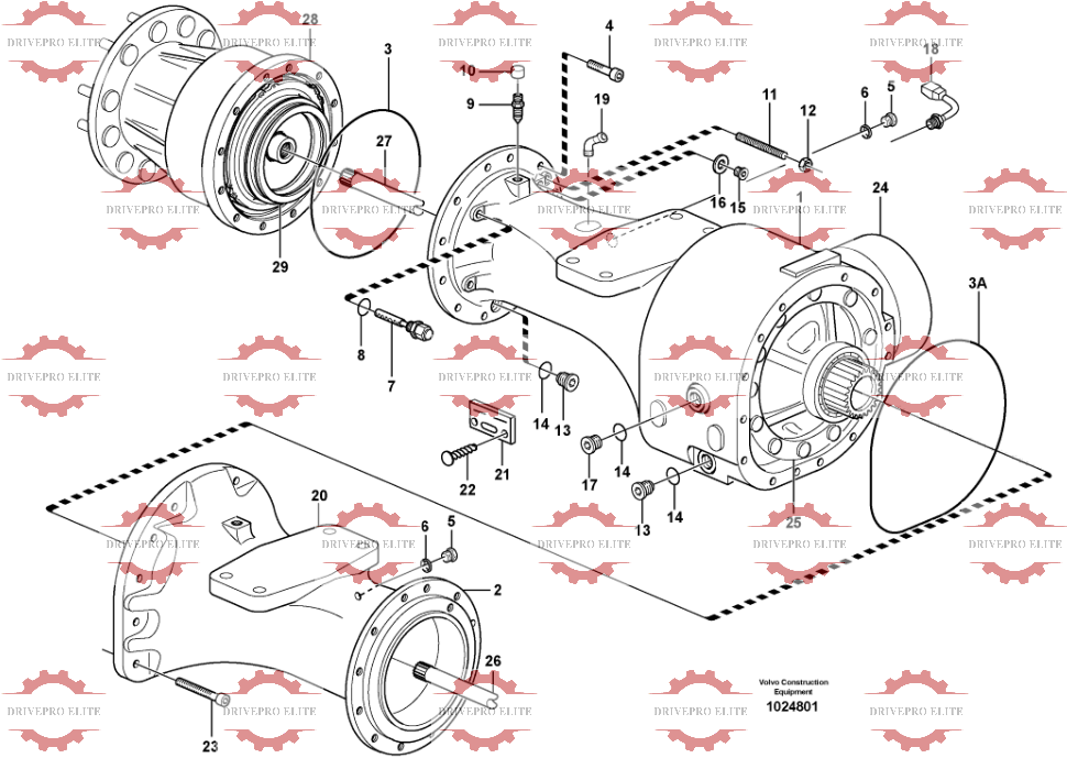 Front planetary axle