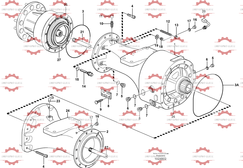 Front planetary axle