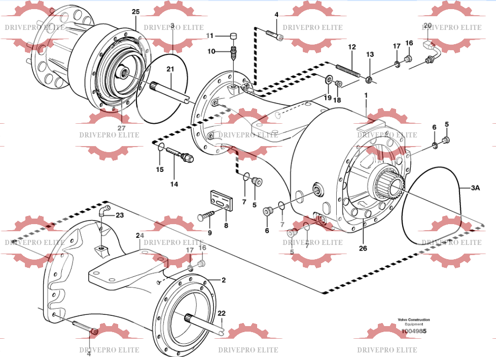 Front planetary axle