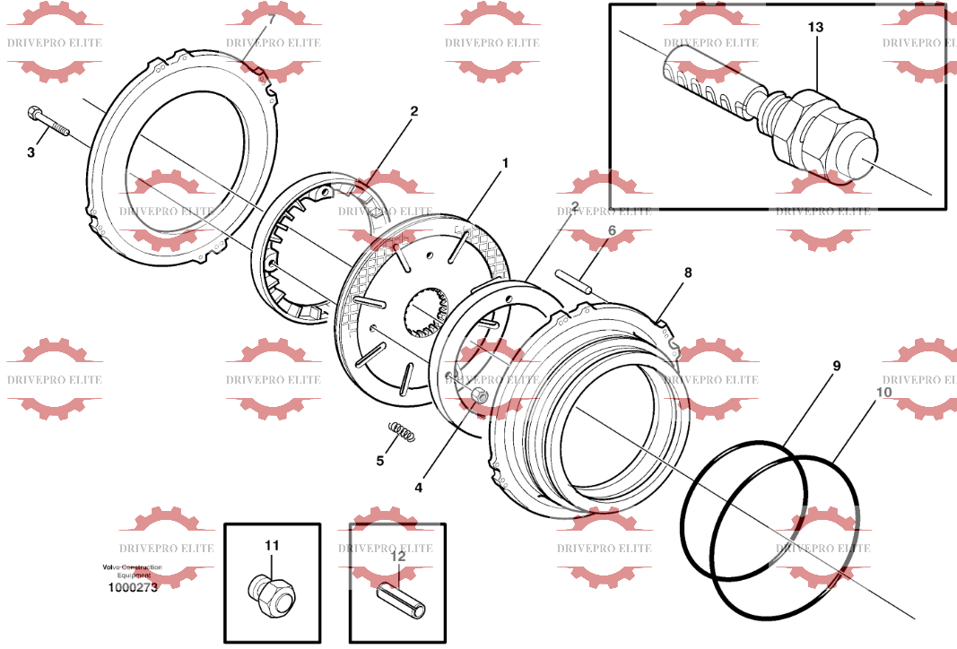 Multi-disc brake, rear 