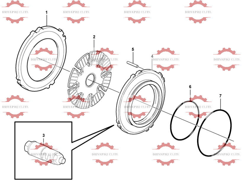 Multi-disc brake, rear 