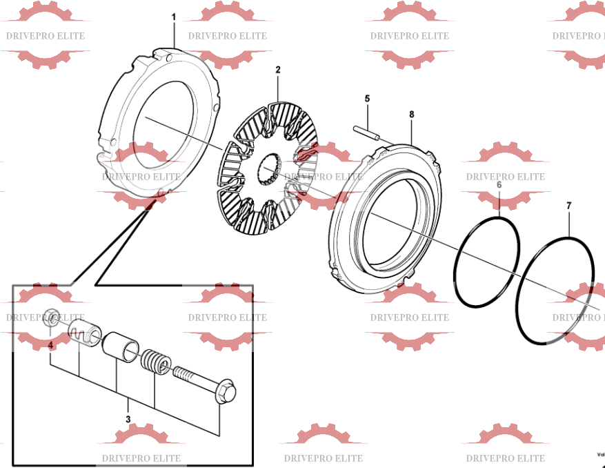 Multi-disc brake, rear56090，56091