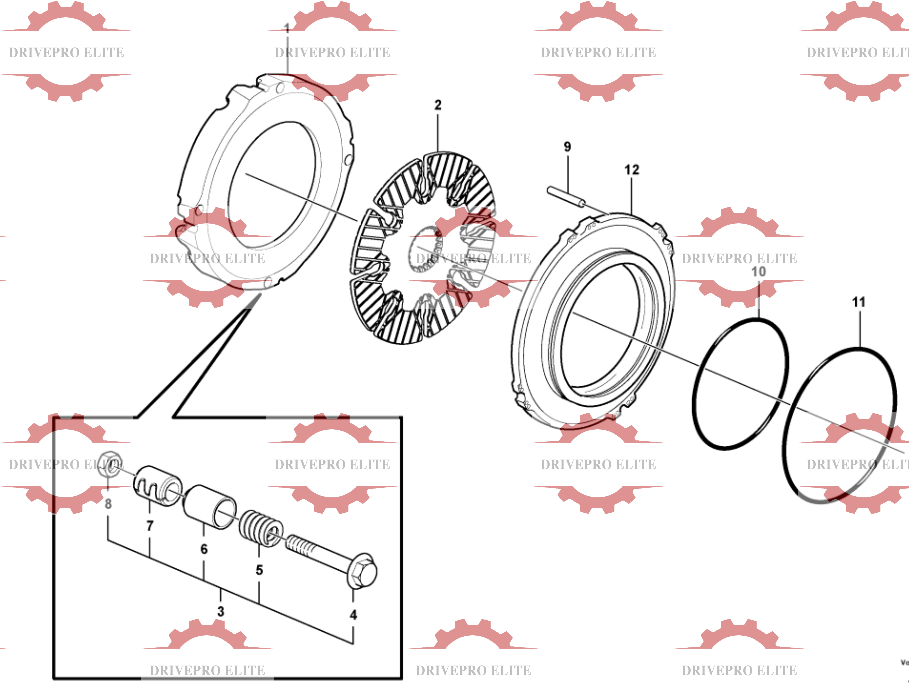 Multi-disc brake, rear