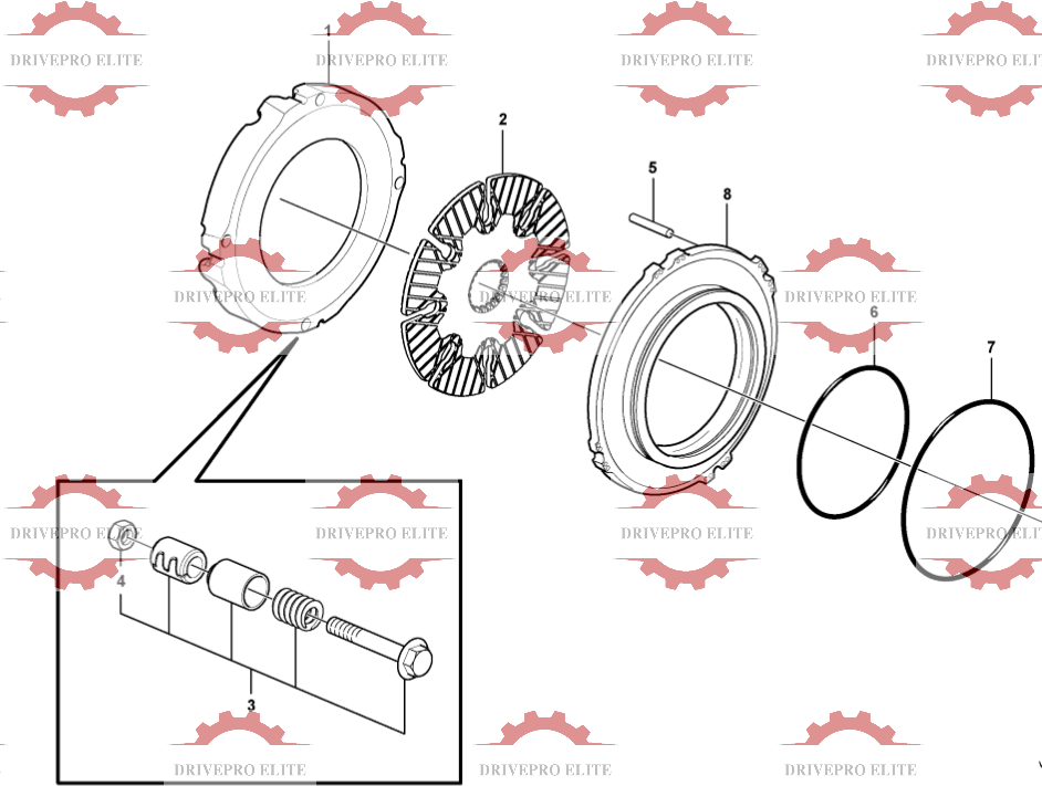 Multi-disc brake, rear