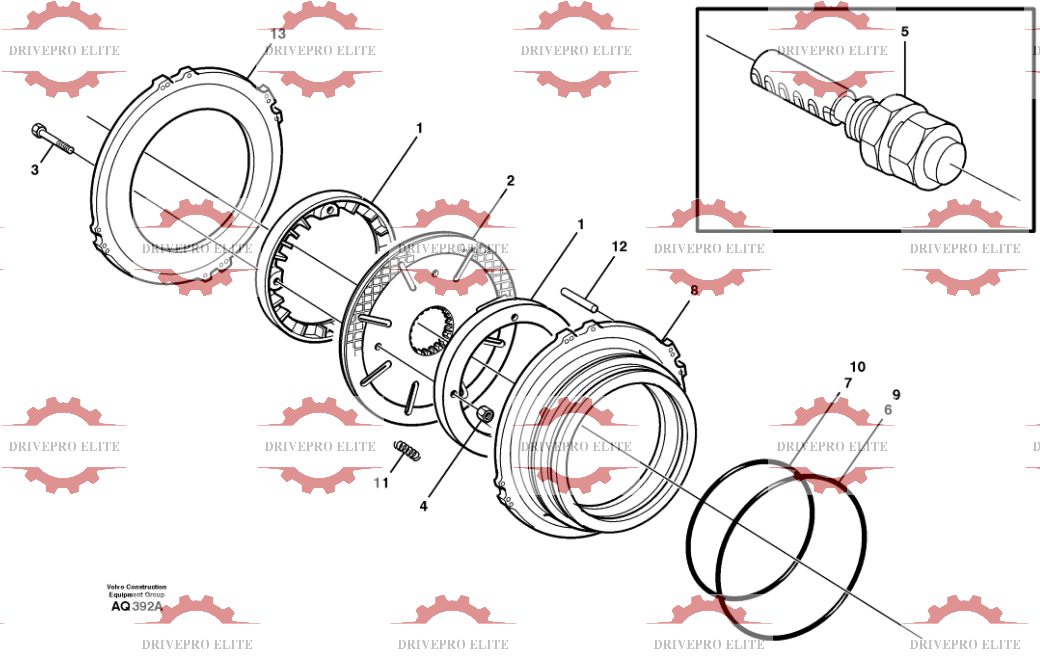 Multi-disc brake, rear