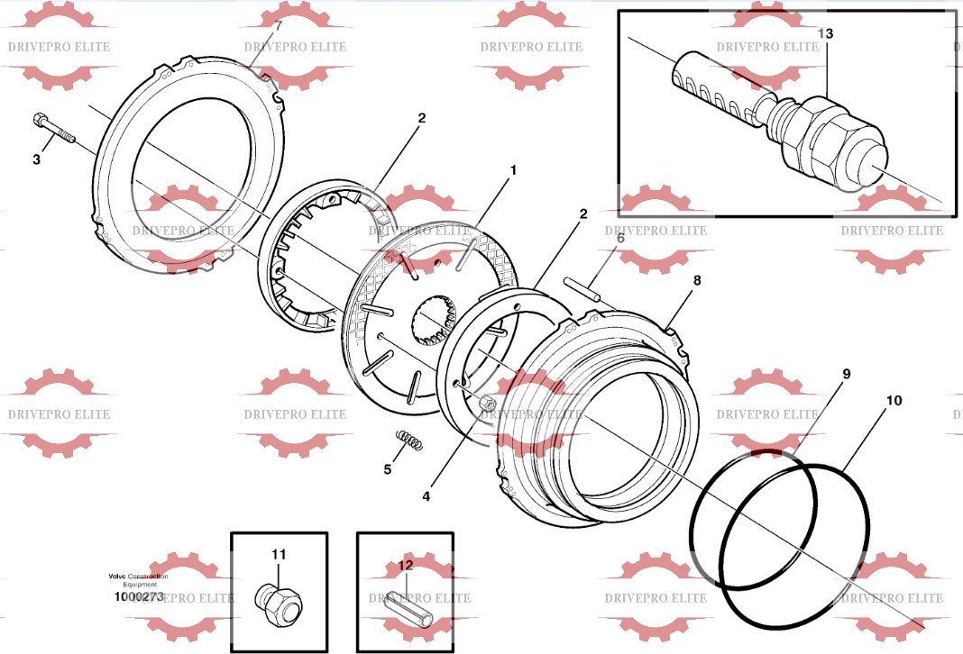 Multi-disc brake, rear