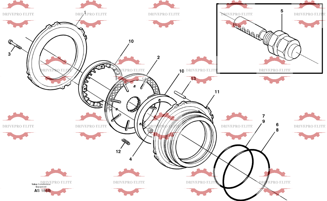Multi-disc brake, rear