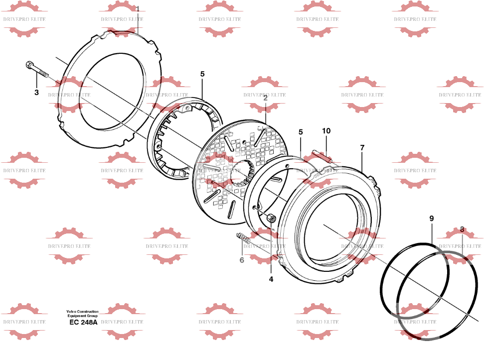 Multi-disc brake, rear