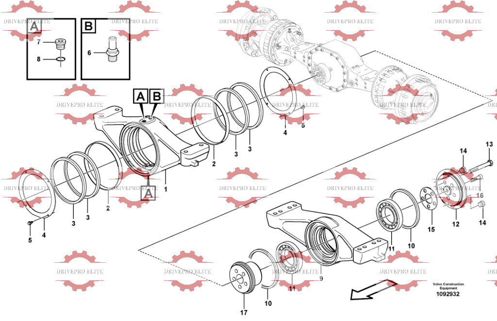 Planet axles  with fitting parts56052,56049
