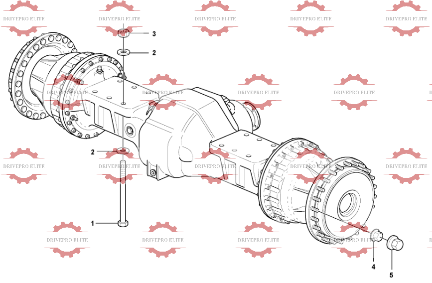 Planet axles with fitting parts