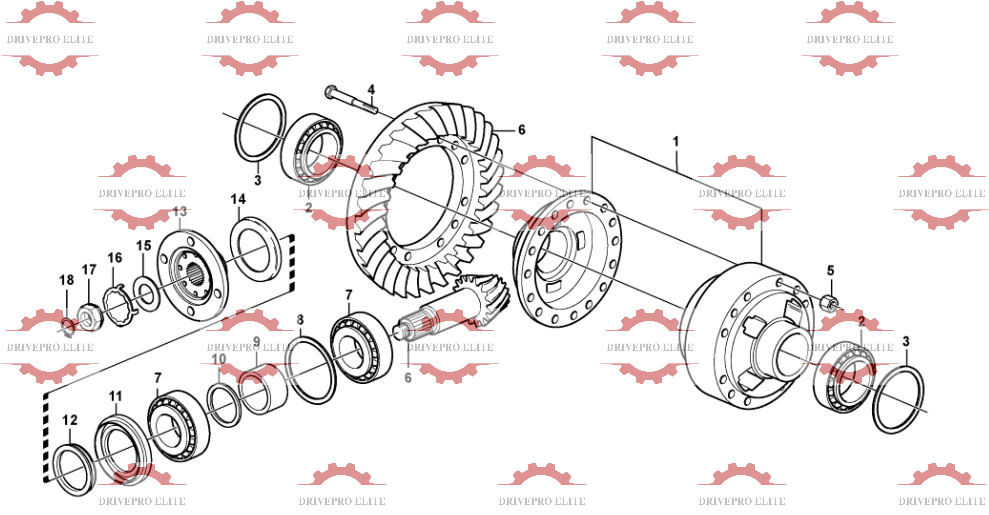 Rear final drive 23918，56013