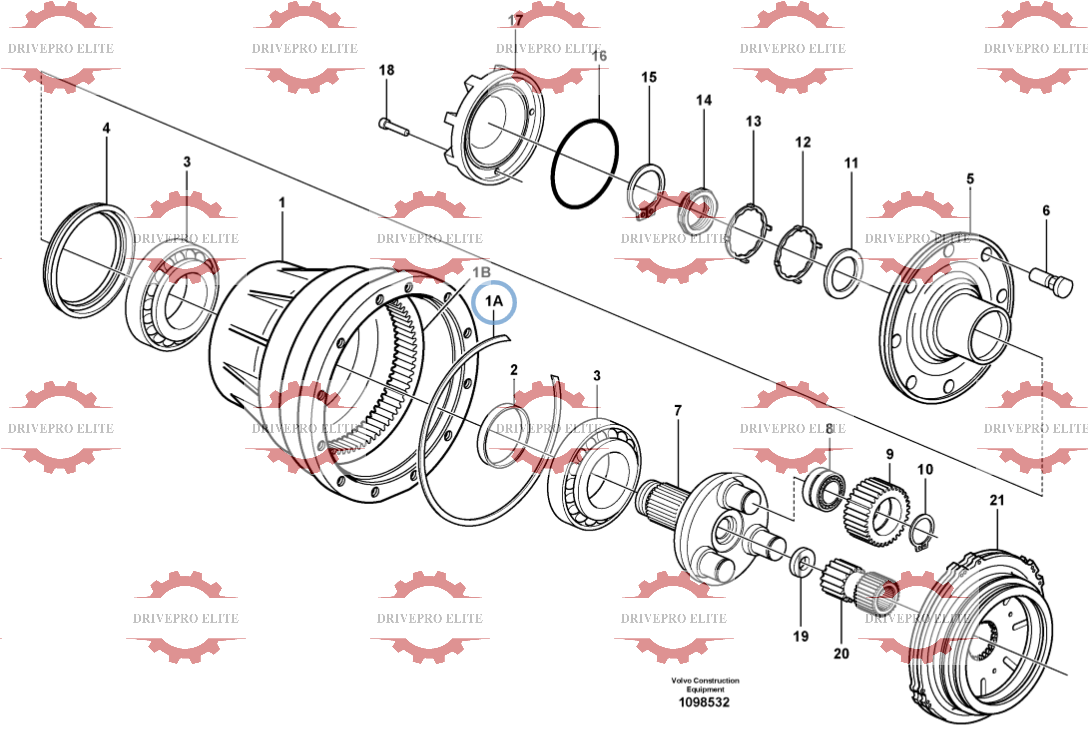Rear planetary Axle