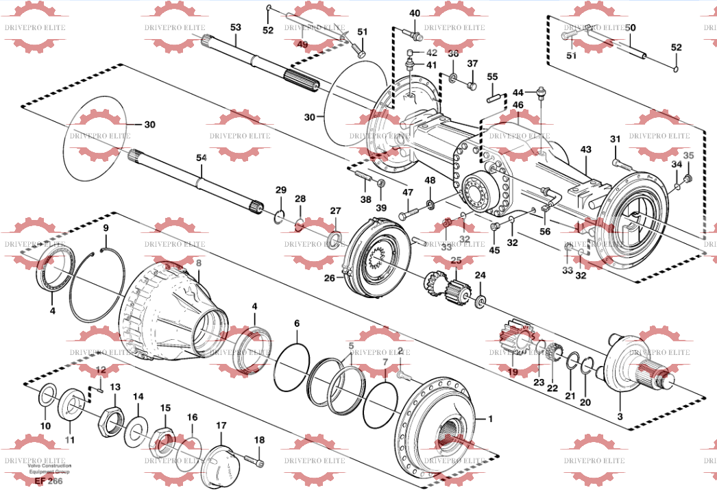Rear planetary axle