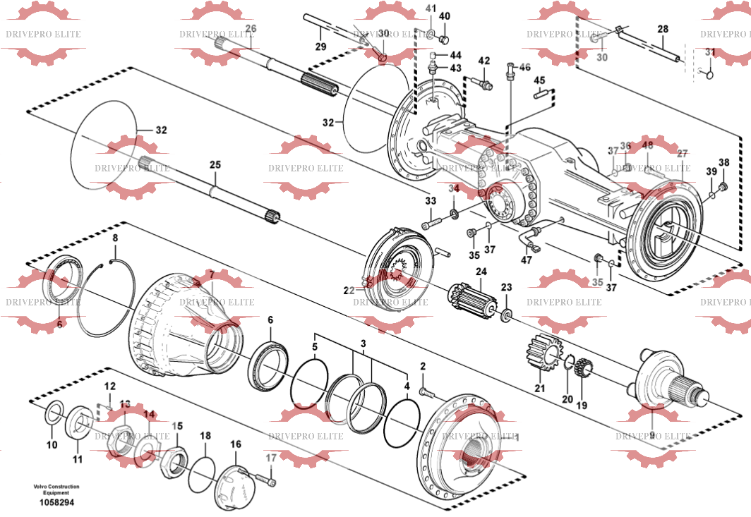 Rear planetary axle
