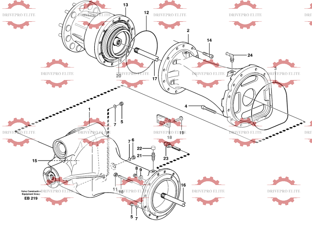 Rear planetary axle