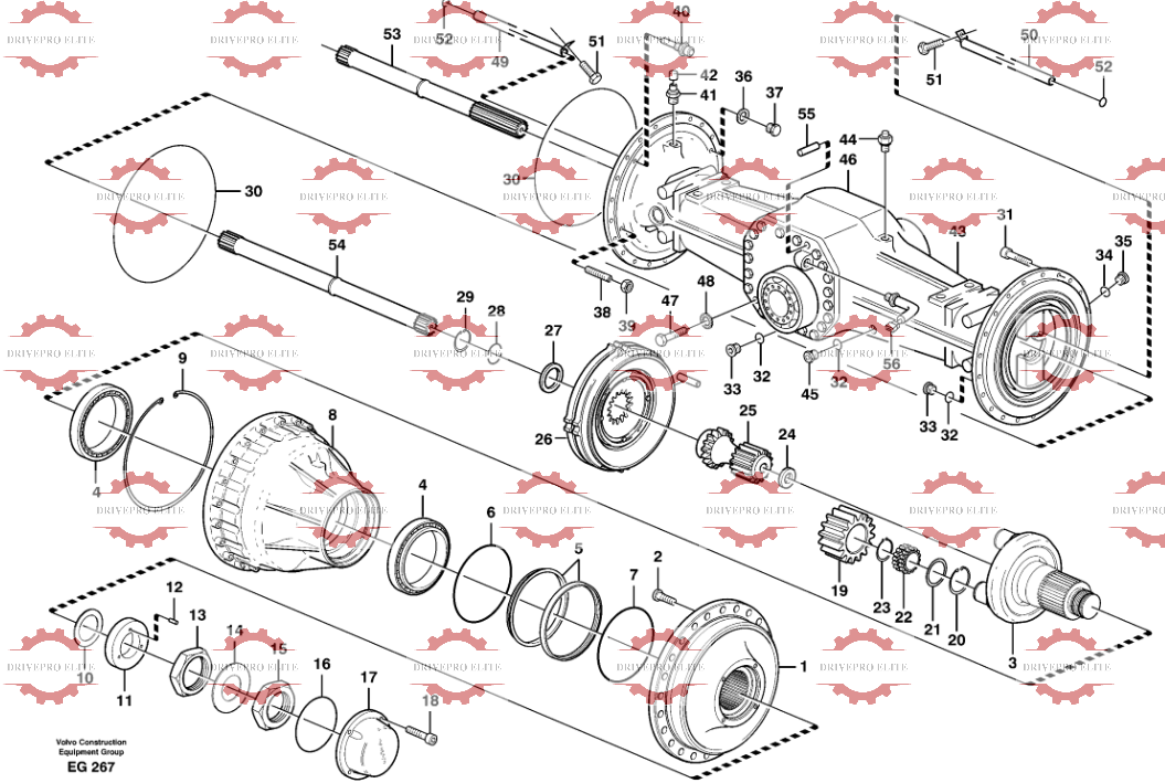 Rear planetary axle