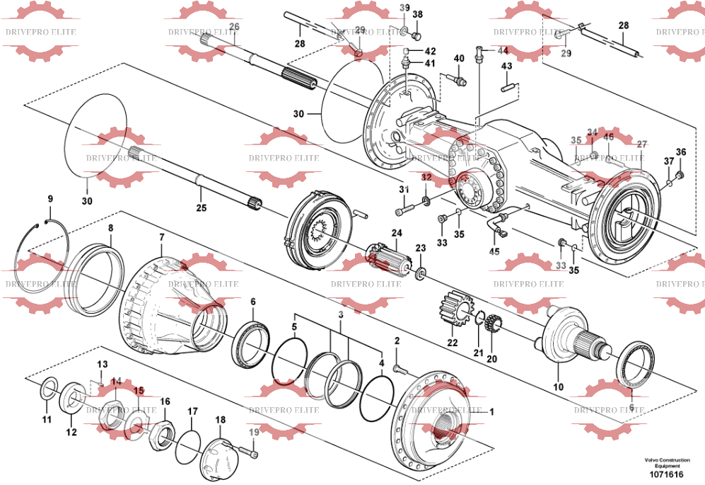 Rear planetary axle