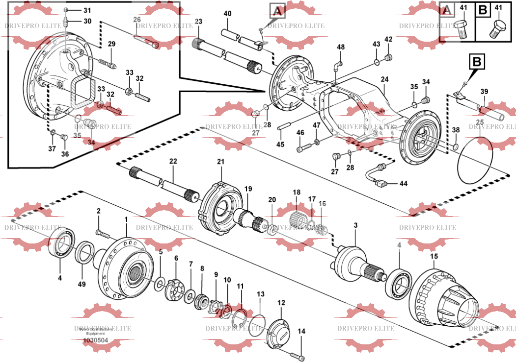 Rear planetary axle