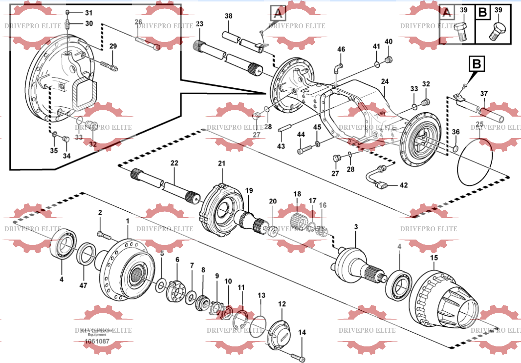 Rear planetary axle