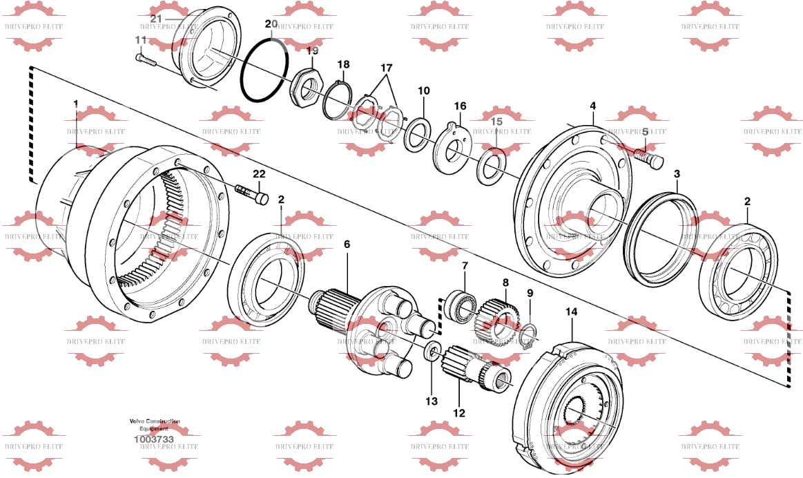 Rear planetary axle