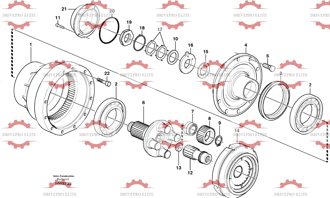 Rear planetary axle