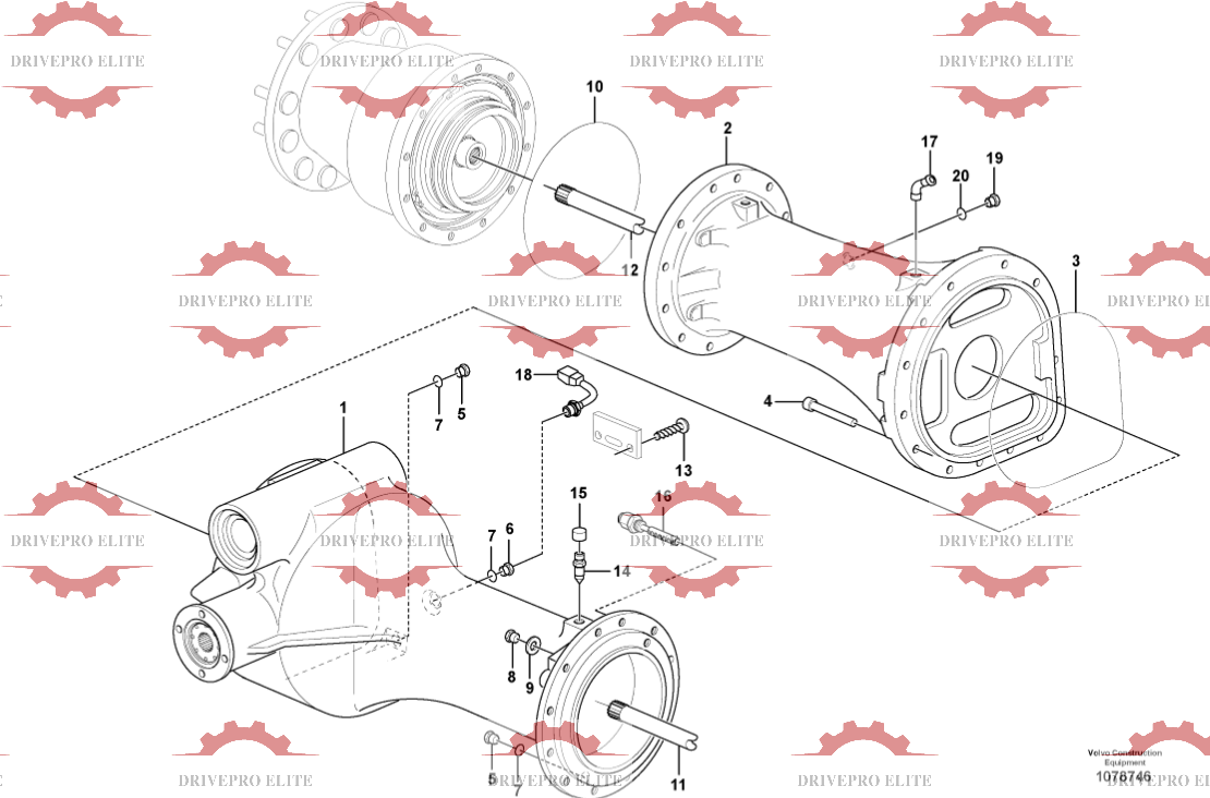 Rear planetary axle
