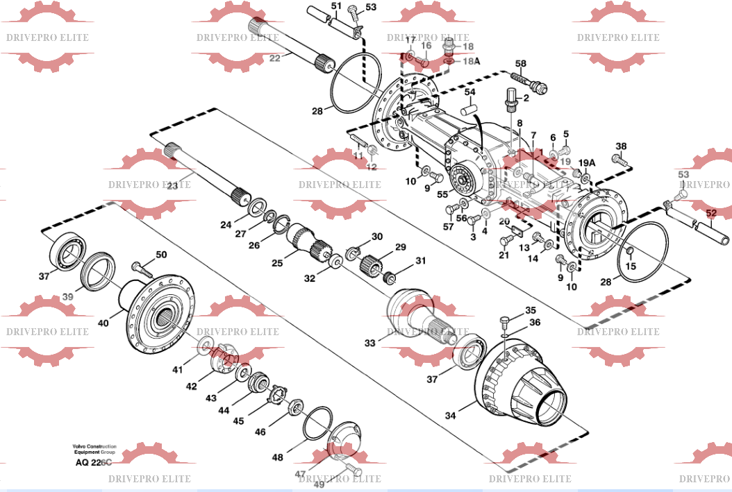 Rear planetary axle AWB30