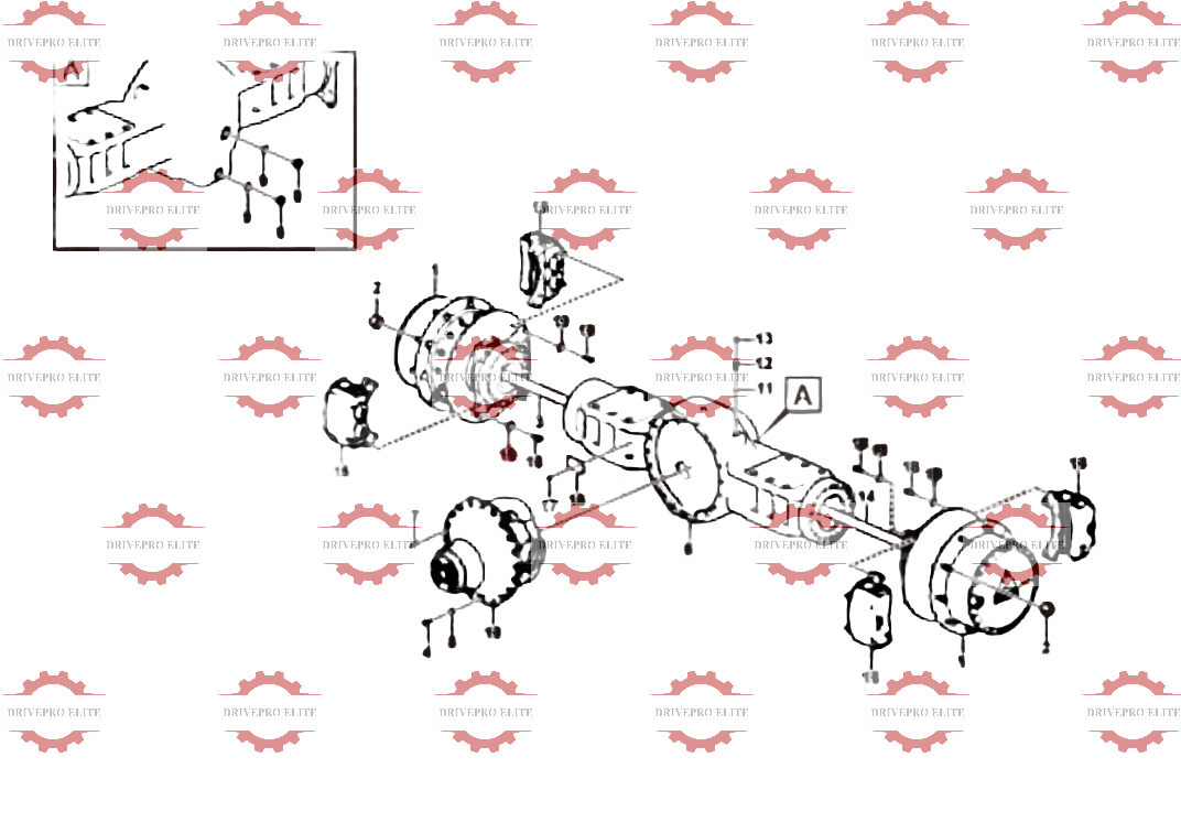 E0710-2907001658.S1b Front axle assembly