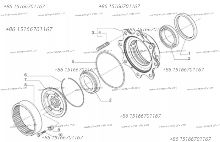 front axle wheel side assembly