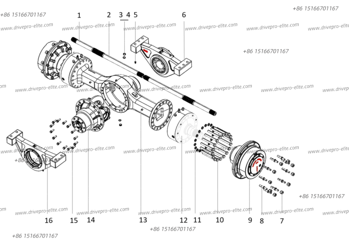 18MRAW-X220BH 90001289 Axle assembly
