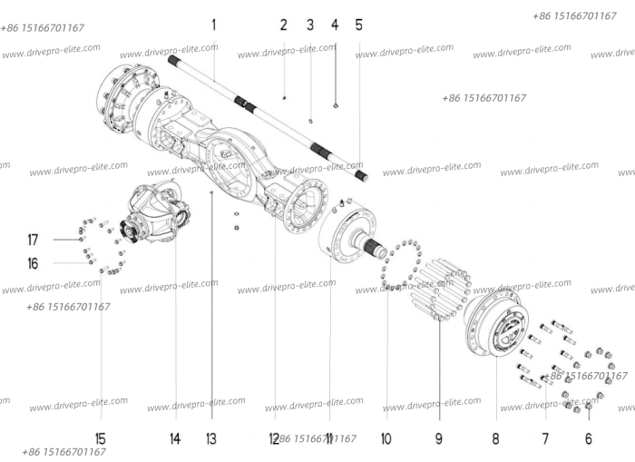 18MRZW-X220AG 90001288 Axle assembly