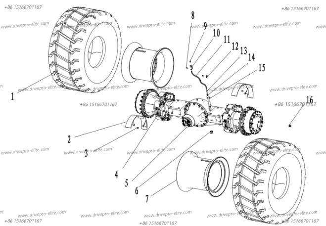 77107A00000000 Front axle assembly