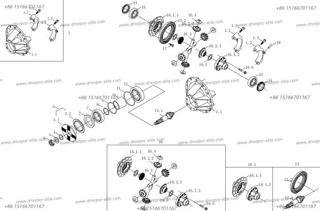 77107A00000000 Front axle assembly (Main reductor assembly)