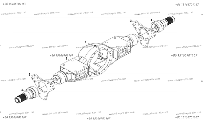 77107A00000000 Front axle assembly (Front axle housing assembly)(LW)