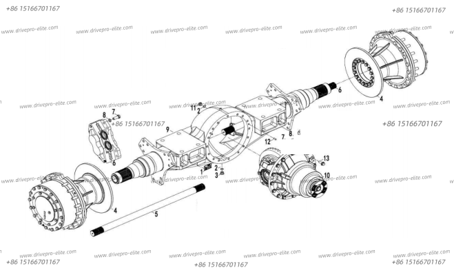 77107A00000000 Front axle assembly (Drive axle assembly)(LW)