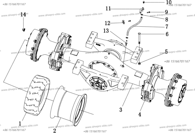 77109A00000000 Rear axle assembly