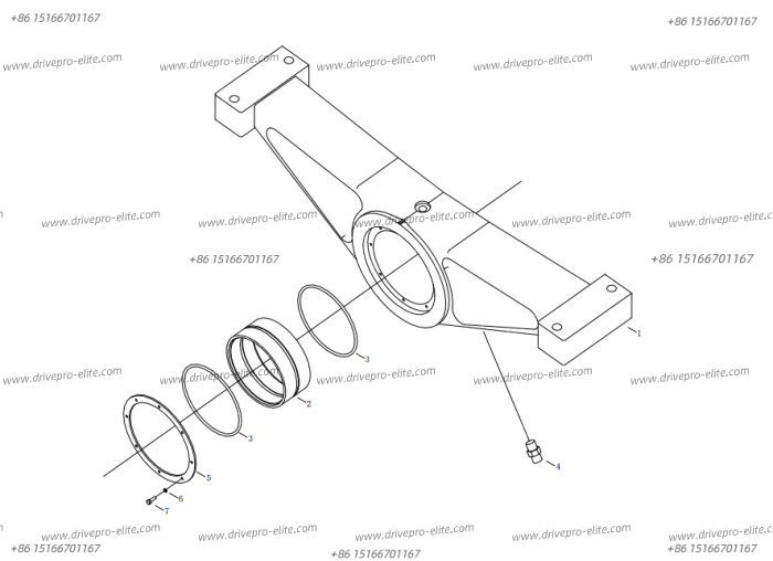77109A00000000 Rear axle mounting assembly (Front swing frame assembly)(LW)
