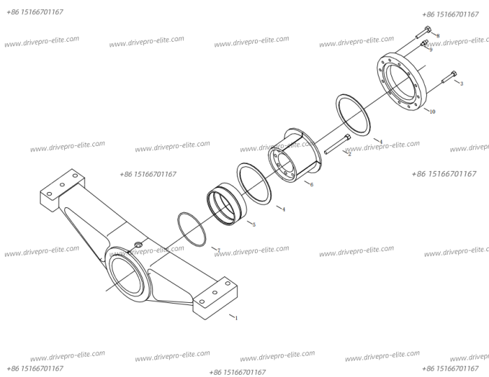 77109A00000000 Rear axle mounting assembly (Rear swing frame assembly)(LW)