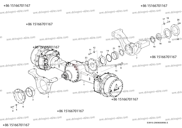 A508A Real axle assembly E0910-2909000998.S